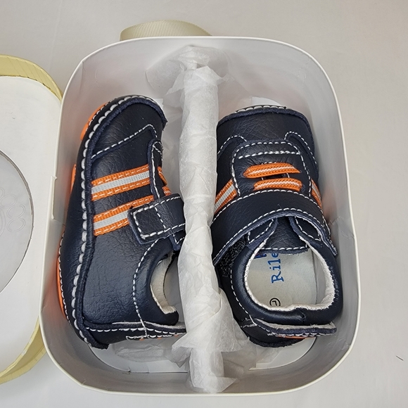 Rileyroos | Navy & Orange Wahoo Sportie Leather Sneaker Bootie Size 3-6 - Picture 5 of 8